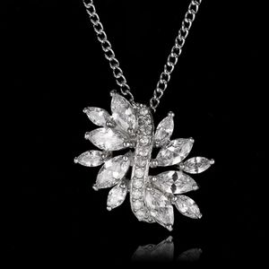 18k White Plated Swarovski Elements crystal Marquise Women's Necklace